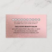 Blush Roze Rose Gold Glitter Gradient Typografie Klantenkaartje (Achterkant)