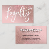 Blush Roze Rose Gold Glitter Gradient Typografie Klantenkaartje (Voorkant / Achterkant)