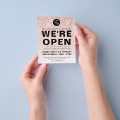 Blush Roze Rose Gold Glitter Logo Merk We zijn ope Flyer (Hand)