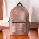 Blush Roze Rose Gold Glitter Monogram Naam Bedrukte Rugzak<br><div class="desc">Verhoog de stijl van uw kind met de Blush Pink Rose Gold Glitter Monogram Naam Gedrukte Rugzak. Deze opvallende rugzak heeft een prachtig blush roze ontwerp met rozen gouden glitteraccenten, aanpasbaar met de naam van uw kind voor een persoonlijke touch. Gemaakt van duurzame materialen, het biedt ruime compartimenten, stevige ritsen...</div>