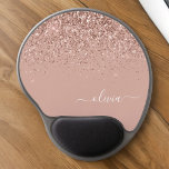 Blush Roze Rose Gold Glitter Monogram Naam Gel Muismat<br><div class="desc">Roos Gold - Blush Pink Sparkle Glitter Monogram Name and Initiaal Mousepad (Muismat). Dit maakt de perfecte liefhebbende 16 verjaardag,  bruiloft,  vrijgezellenfeest,  verjaardagsdag,  baby shower of vrijgezellenfeest voor iemand die van luxe glam en stijl houdt.</div>