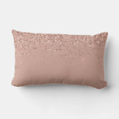 Blush Roze Rose Gold Glitter Monogram Naam Kussen (Achterkant)