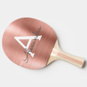 Blush Roze Rose Gold Metallic Folie Monogram Tafeltennisbatje (Zijkant)