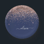 Blush Roze Rose Gold Navy Blue Glitter Monogram Papieren Bordje<br><div class="desc">Roos Gold - Blush roze en Navy Blue Sparkle Glitter Monogram Name and Initiaal Party Borden. Dit maakt de perfecte liefhebbende 16 verjaardag,  bruiloft,  vrijgezellenfeest,  verjaardagsdag,  baby shower of vrijgezellenfeest voor iemand die van luxe glam en stijl houdt.</div>