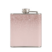 Blush Roze Rose Gold Ombre 21st Birthday Gift Heupfles (Achterkant)