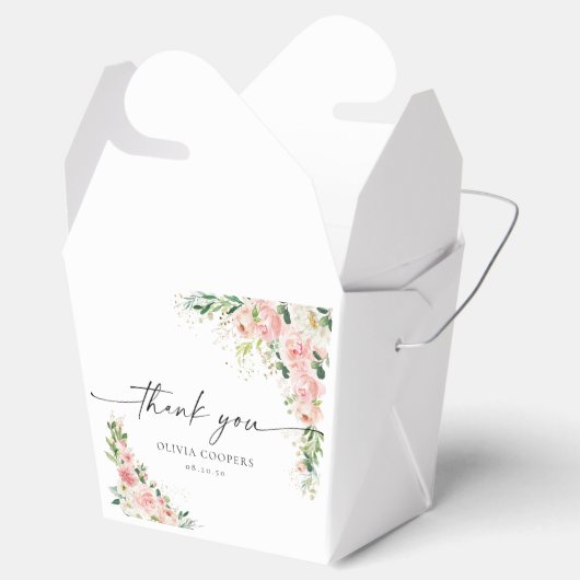 Blush Roze Rose Goud Baby shower Favor Box Bedankdoosjes (Geopend)
