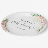 Blush Roze Rose Goud Baby shower Papier Bord (Gekanteld)