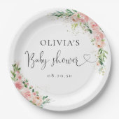 Blush Roze Rose Goud Baby shower Papier Bord (Voorkant)