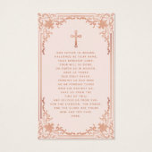 Blush Roze Rose Goud Begrafenis Gebed Kaart (Achterkant)