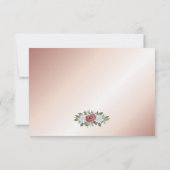 Blush Roze Rose Goud Bloemen Bruiloft RSVP Kaarten (Achterkant)