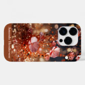 Blush Roze Rose Goud Bloemen Glitter Monogrammed Case-Mate iPhone Case (Achterkant (horizontaal))