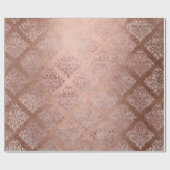 Blush Roze Rose Goud Bloempoeder Unieke Damask Cadeaupapier (Vlak)