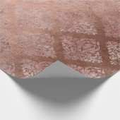 Blush Roze Rose Goud Bloempoeder Unieke Damask Cadeaupapier (Hoek)