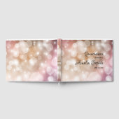 Blush Roze Rose Goud Bokeh Quinceanera Party Gastenboek (Volledig)