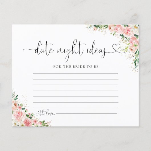 Blush Roze Rose Goud Bruids Datum Nacht Ideeën Kaa (Voorkant)