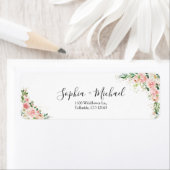 Blush Roze Rose Goud Bruiloft Retouradres Label (Insitu)