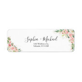 Blush Roze Rose Goud Bruiloft Retouradres Label (Voorkant)