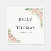 Blush Roze Rose Goud Bruiloft Servetten (Voorkant)