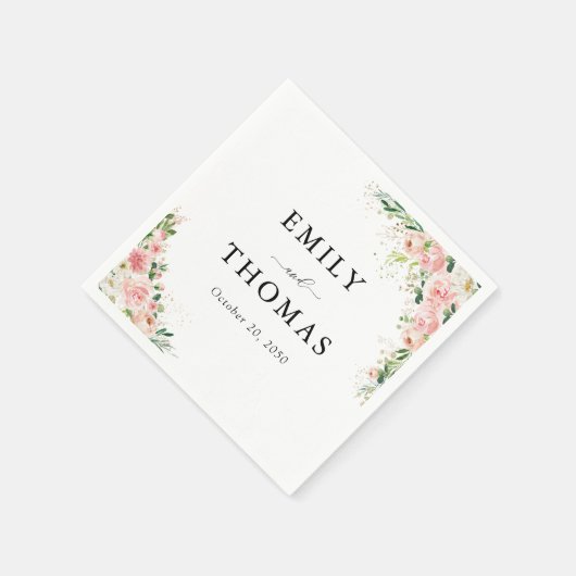 Blush Roze Rose Goud Bruiloft Servetten (Hoek)