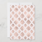 Blush Roze Rose Goud Damast Arch Moslim Bruiloft Kaart (Achterkant)