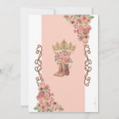 Blush Roze Rose Goud Elegante Charro Quinceanera Kaart (Achterkant)