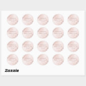 Blush Roze Rose Goud Folie Monogram Rustieke Bruil Ronde Sticker (Vel)