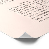 Blush Roze Rose Goud Glitter Bruiloft Zitplaatsen Poster (Hoek)