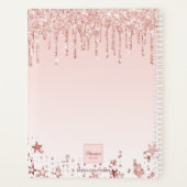 Blush roze rose goud glitter sterren naam planner (Achterkant)