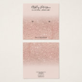 Blush roze rose goud glitter stud oorbel display vierkante visitekaartjes (Voorkant /achterkant)