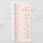 Blush Roze Rose Goud Glitter Trouwprogramma (Voorkant)