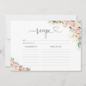Blush Roze Rose Goud Groot Recept Kaart (Voorkant)