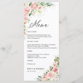 Blush Roze Rose Goud Huwelijksceremonie Menu (Voorkant)