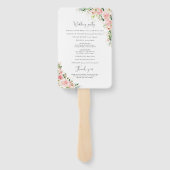 Blush Roze Rose Goud Trouwprogramma Hand Fan Handwaaier (Achterkant)