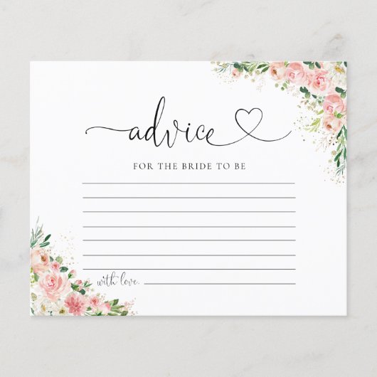 Blush Roze Rose Goud Vrijgezellenfeest Advies Kaar (Voorkant)