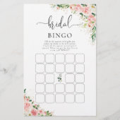Blush Roze Rose Goud Vrijgezellenfeest Bingo (Voorkant)