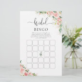 Blush Roze Rose Goud Vrijgezellenfeest Bingo (Staand voorkant)