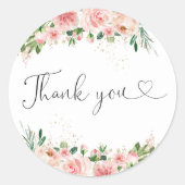 Blush Roze Rose Goud Vrijgezellenfeest Ronde Sticker (Voorkant)