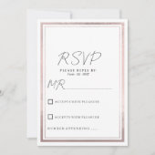 Blush roze rosé goud zilver glitter bruiloft RSVP Kaart (Voorkant)