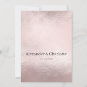 Blush roze rosé goud zilver glitter bruiloft RSVP Kaart (Achterkant)
