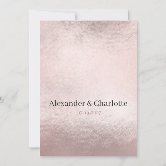 Blush roze rosé goud zilver glitter bruiloft RSVP Kaart (Achterkant)