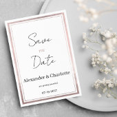 Blush roze rose goud zilver glitter Save the Date Kaart