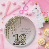 Blush Roze Rose Goud Zoet Zestien Papieren Bordje (Feest)