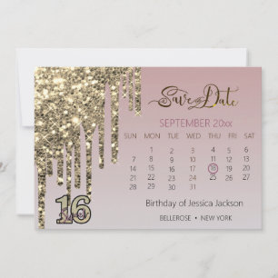 Blush Roze Rose Goud Zoet Zestien Save The Date