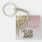 Blush Roze Rose Goud Zoet Zestien Sleutelhanger (Voorkant)