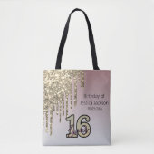 Blush Roze Rose Goud Zoet Zestien Tote Bag (Voorkant)