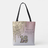 Blush Roze Rose Goud Zoet Zestien Tote Bag (Achterkant)