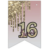 Blush Roze Rose Goud Zoet Zestien Vlaggetjes (Eerste vlag)