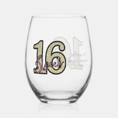 Blush Roze Rose Goud Zoet Zestien Wijnglas Zonder Voet (Achterkant)