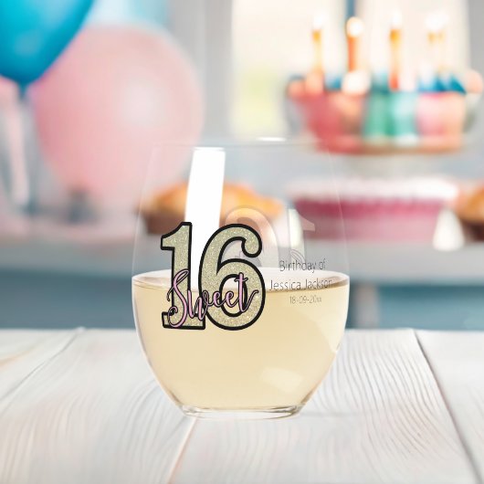 Blush Roze Rose Goud Zoet Zestien Wijnglas Zonder Voet (Insitu (Baby Shower))