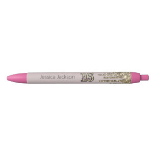 Blush Roze Rose Goud Zoet Zestien Zwarte Inkt Pen
